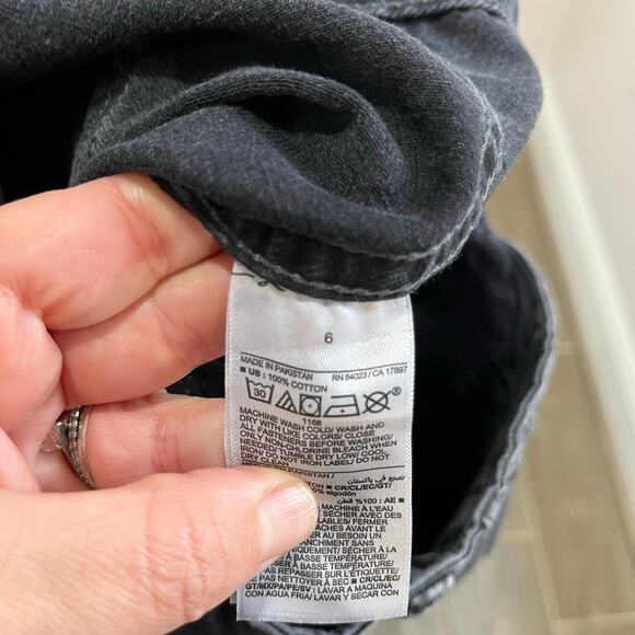 Old Navy High Waisted Baggy Wide Leg Trouser Jeans Black Sz 6 Streetwear Chic - Picture 5 of 9